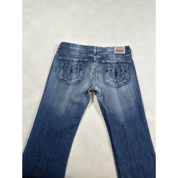 Big Star Women's Sweet Low Boot Jeans Medium Wash Distressed Made In USA Size 30 - Picture 6 of 13